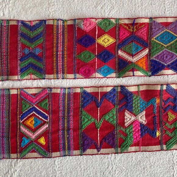 Vintage Guatemalan Cinta Hand Made Woven Head Hair Wrap with Tassels main image 5